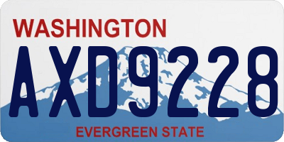 WA license plate AXD9228