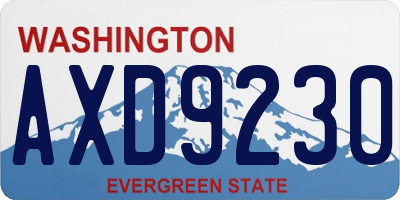 WA license plate AXD9230