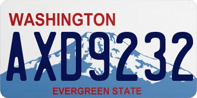 WA license plate AXD9232