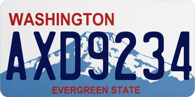 WA license plate AXD9234
