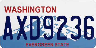 WA license plate AXD9236