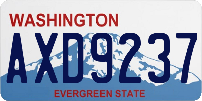 WA license plate AXD9237