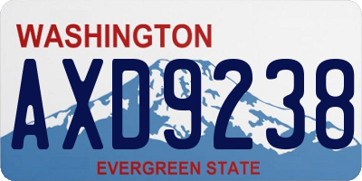 WA license plate AXD9238