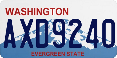 WA license plate AXD9240