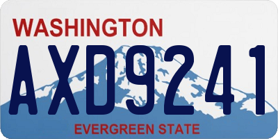 WA license plate AXD9241