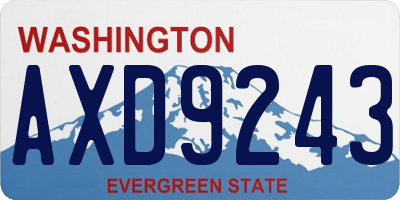 WA license plate AXD9243