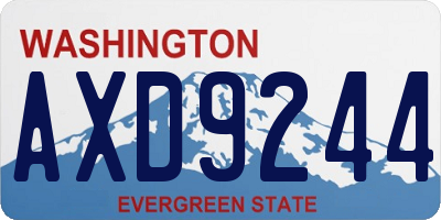 WA license plate AXD9244