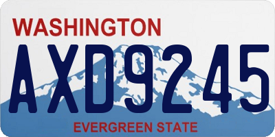 WA license plate AXD9245