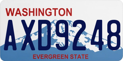 WA license plate AXD9248