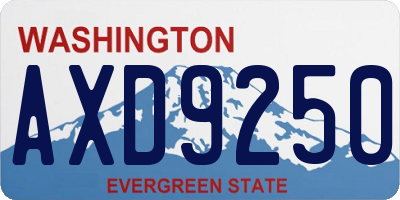 WA license plate AXD9250