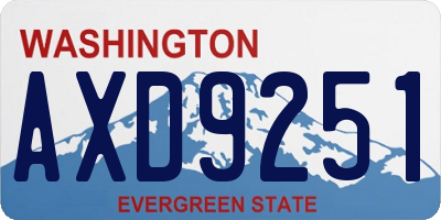 WA license plate AXD9251