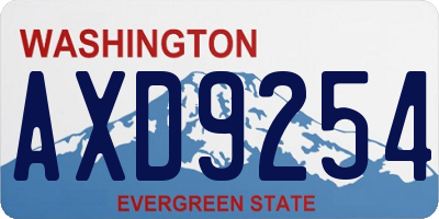 WA license plate AXD9254