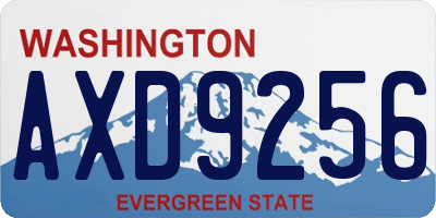 WA license plate AXD9256