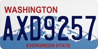 WA license plate AXD9257