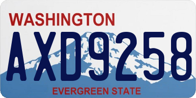 WA license plate AXD9258