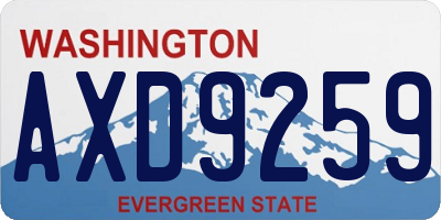 WA license plate AXD9259