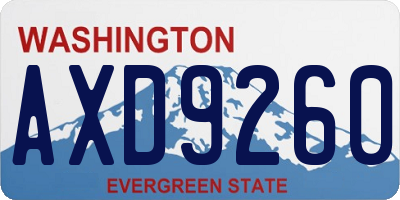 WA license plate AXD9260