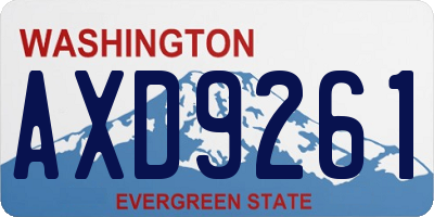 WA license plate AXD9261