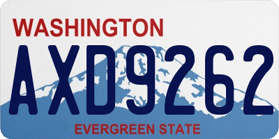 WA license plate AXD9262