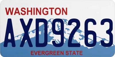 WA license plate AXD9263