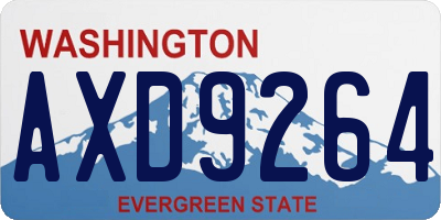 WA license plate AXD9264