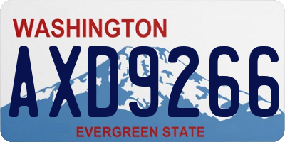 WA license plate AXD9266