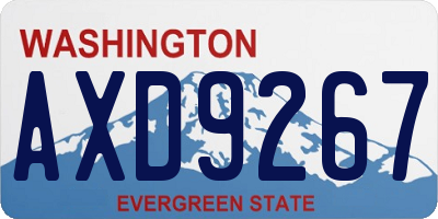 WA license plate AXD9267