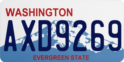 WA license plate AXD9269