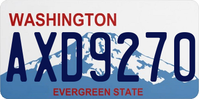 WA license plate AXD9270