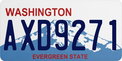 WA license plate AXD9271