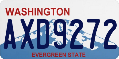 WA license plate AXD9272