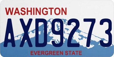 WA license plate AXD9273