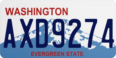 WA license plate AXD9274