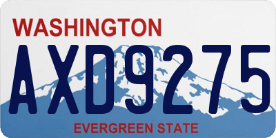 WA license plate AXD9275
