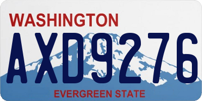 WA license plate AXD9276
