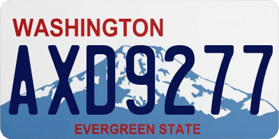 WA license plate AXD9277