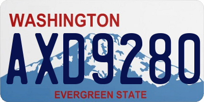 WA license plate AXD9280