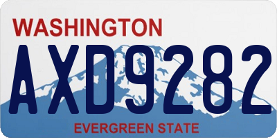WA license plate AXD9282