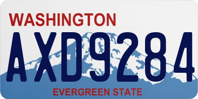WA license plate AXD9284