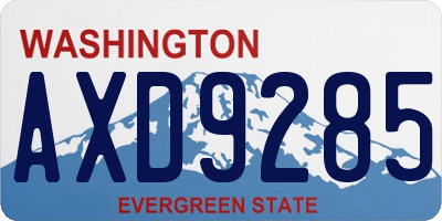 WA license plate AXD9285