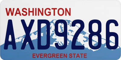 WA license plate AXD9286