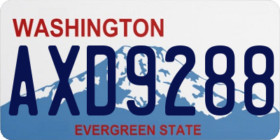 WA license plate AXD9288
