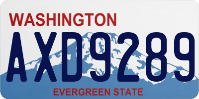WA license plate AXD9289