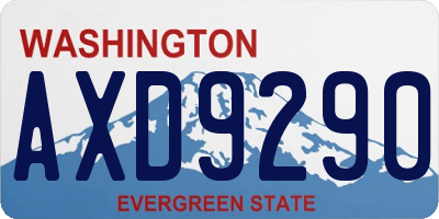 WA license plate AXD9290