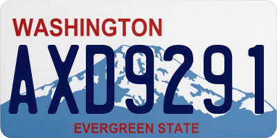 WA license plate AXD9291