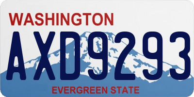 WA license plate AXD9293