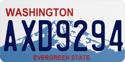WA license plate AXD9294