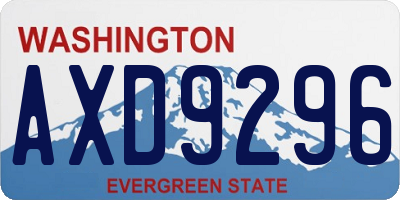 WA license plate AXD9296