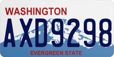 WA license plate AXD9298