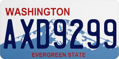 WA license plate AXD9299